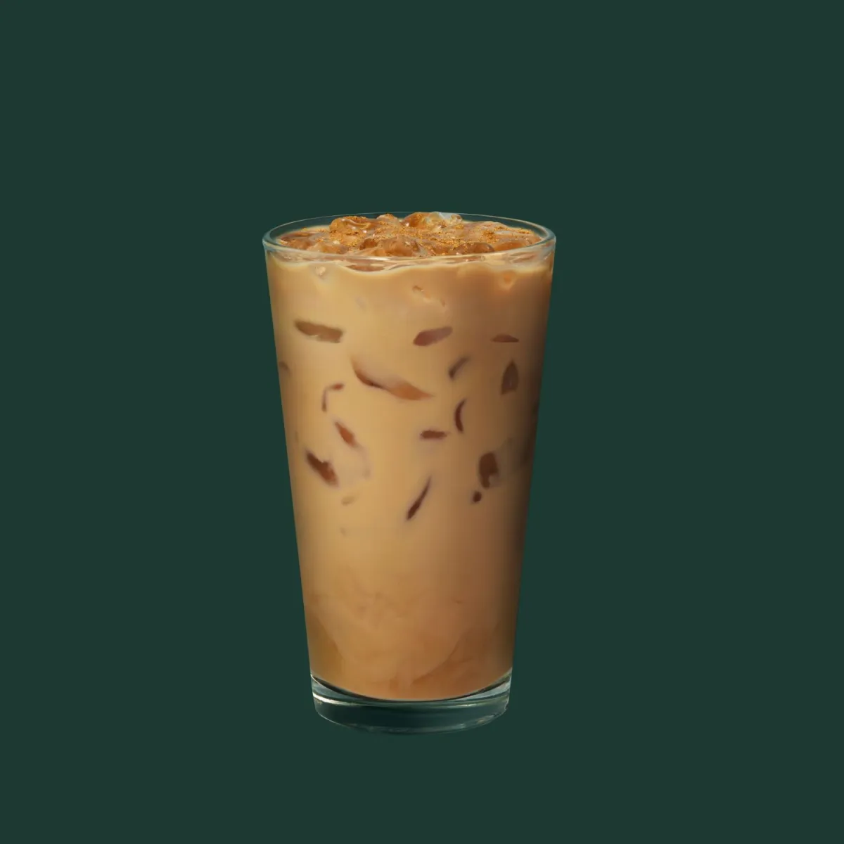 Starbucks Iced Pumpkin Spice Latte with a blend of pumpkin and traditional fall spice flavours served over ice.